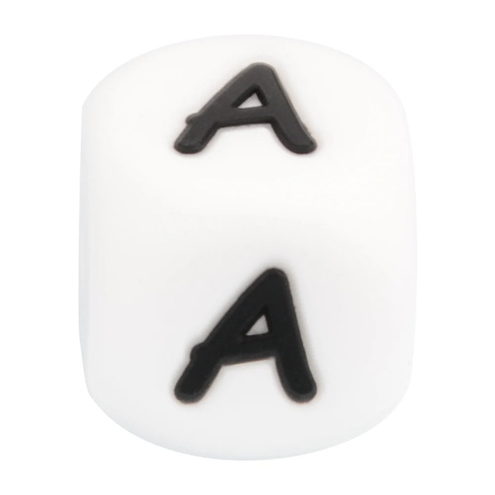 LOFCA 40pcs Alphabet Silicone Letter Beads 12mm Teething Beads Food Grade Teether English Letters Baby Nursing for Teething