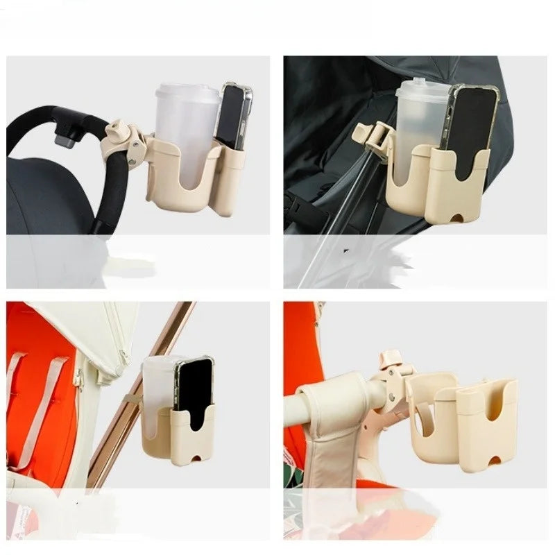 Baby Stroller Water Cup Bottle Holder Baby Stroller Accessories Multifunctional Baby Stroller Cup Holder 2-in-1 Phone Holder