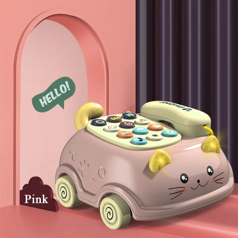 Baby Storyteller Electric Toy Children's Educational Early Learning Simulated Telephone Car Model with Light Music