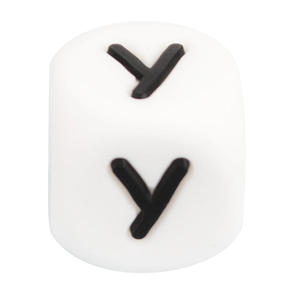 LOFCA 40pcs Alphabet Silicone Letter Beads 12mm Teething Beads Food Grade Teether English Letters Baby Nursing for Teething