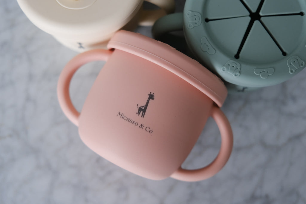 Tasse 2-en-1 en silicone pour enfant | Collation et boisson