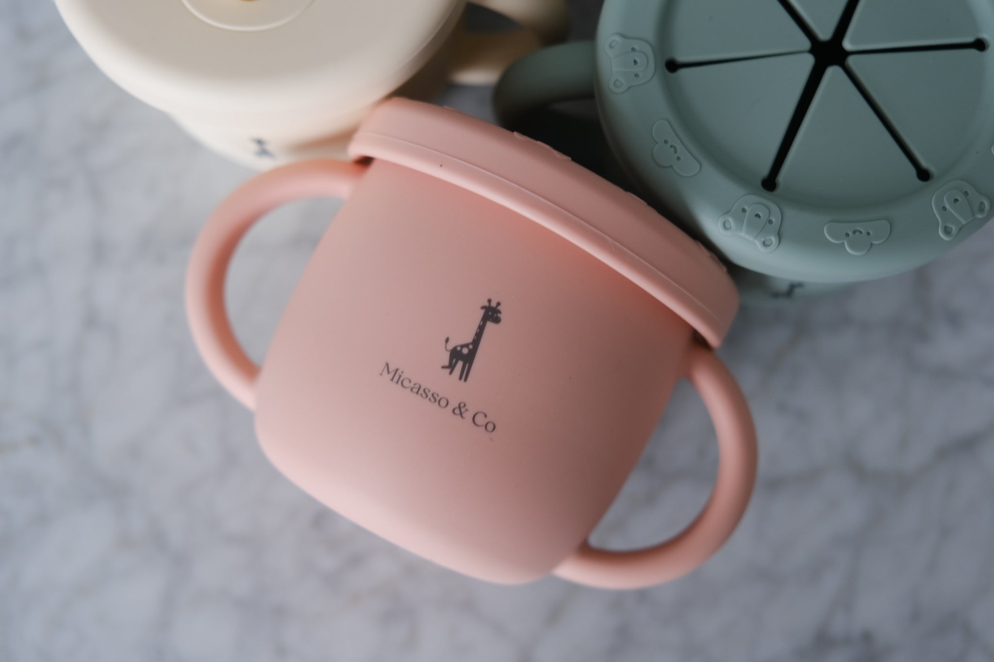 Tasse 2-en-1 en silicone pour enfant | Collation et boisson