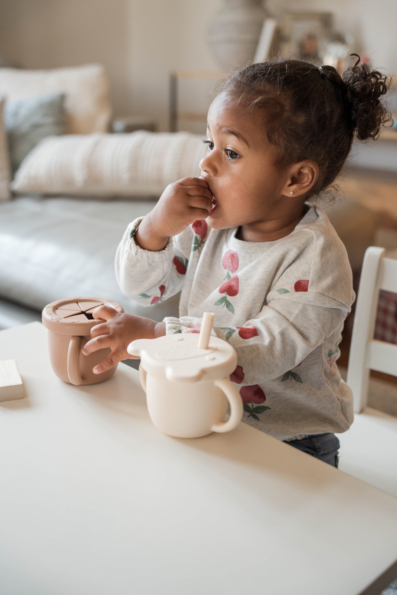 Tasse 2-en-1 en silicone pour enfant | Collation et boisson