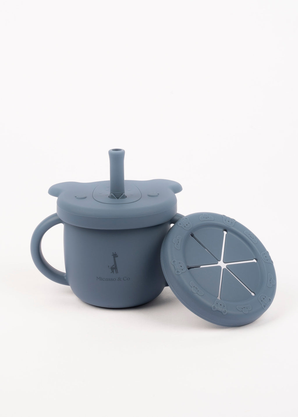 Tasse 2-en-1 en silicone pour enfant | Collation et boisson
