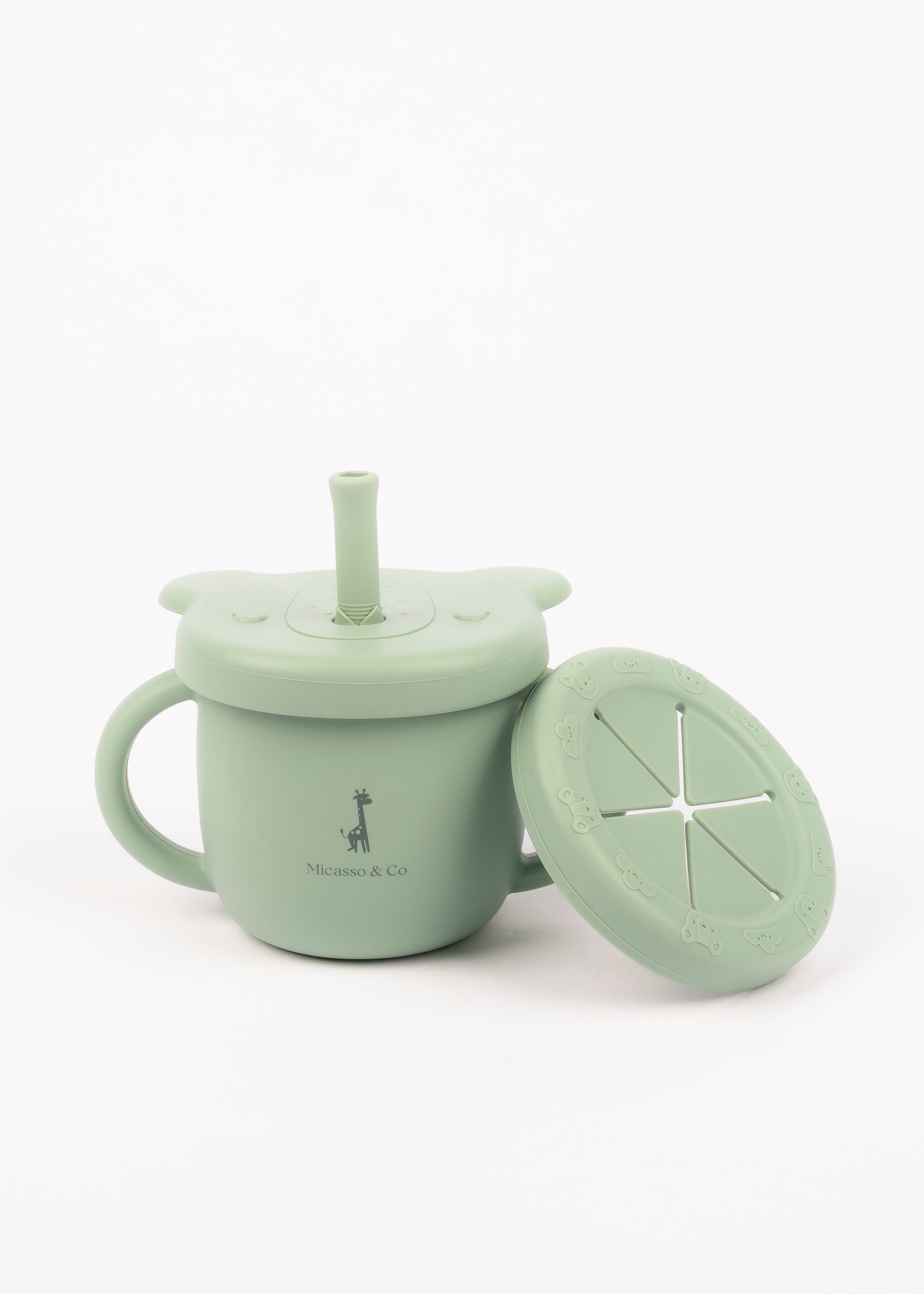 Tasse 2-en-1 en silicone pour enfant | Collation et boisson