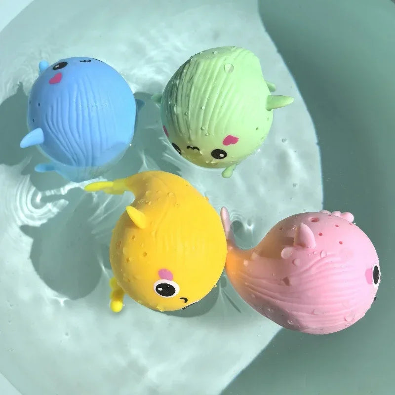 Baby Bath Toys Sponge Water Absorbing Whale Squeezing Stress Relief Toys Summer Swimming Play Water Toy for Children Squishy Kid
