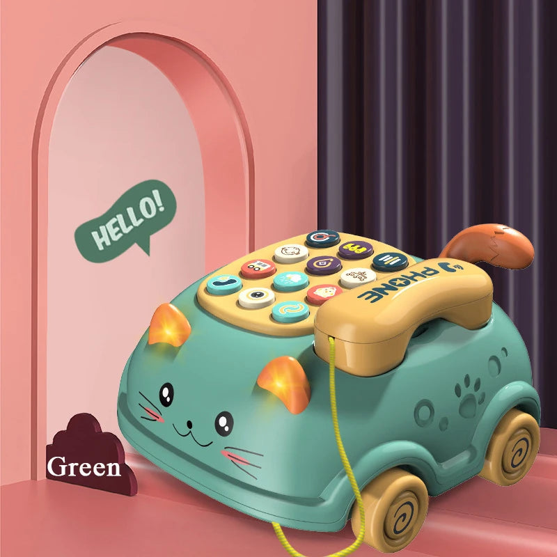 Baby Storyteller Electric Toy Children's Educational Early Learning Simulated Telephone Car Model with Light Music
