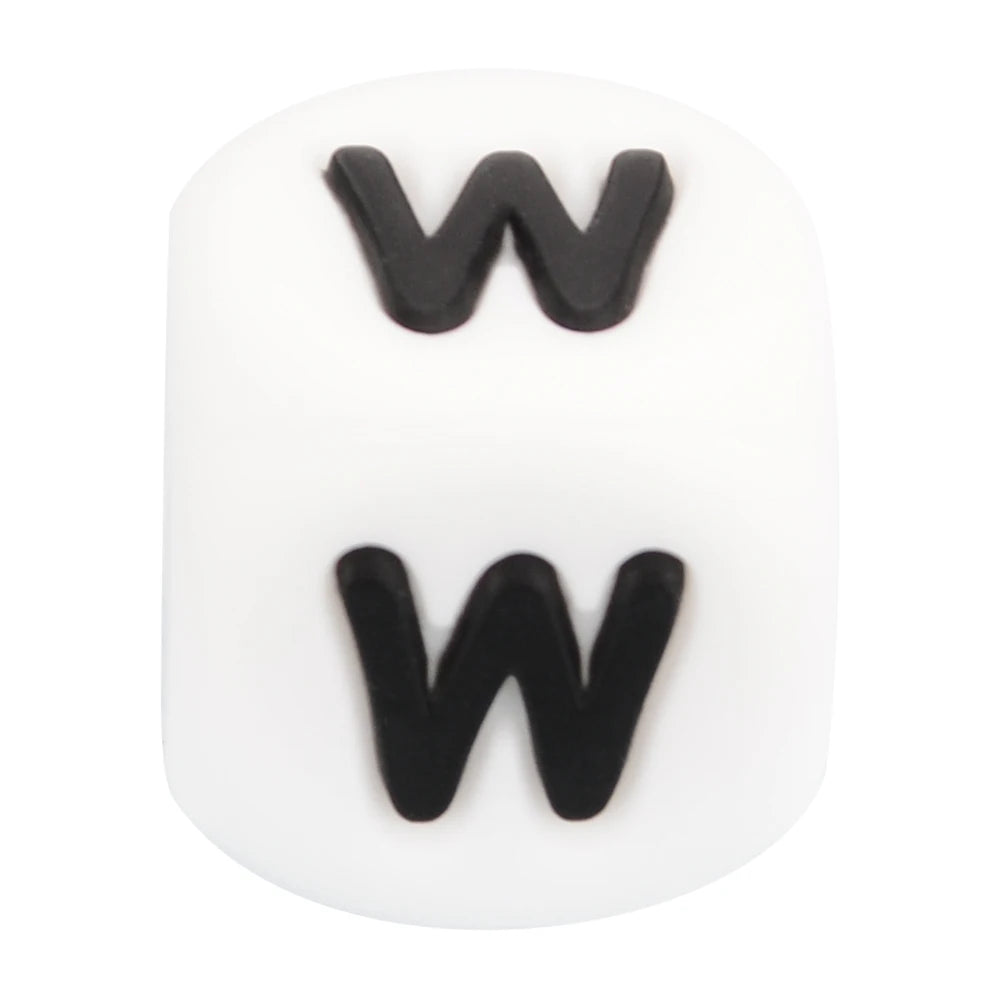 LOFCA 40pcs Alphabet Silicone Letter Beads 12mm Teething Beads Food Grade Teether English Letters Baby Nursing for Teething